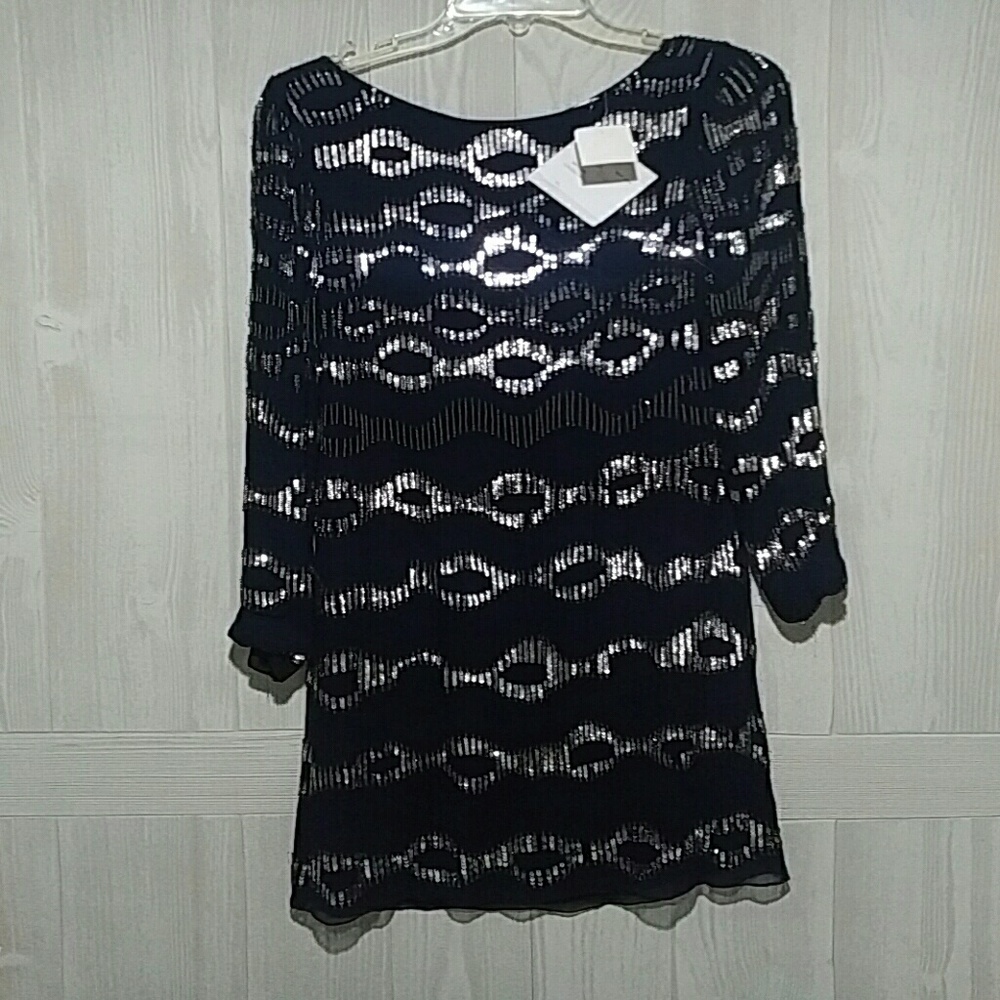 Badgley mischka mini dress with sequins